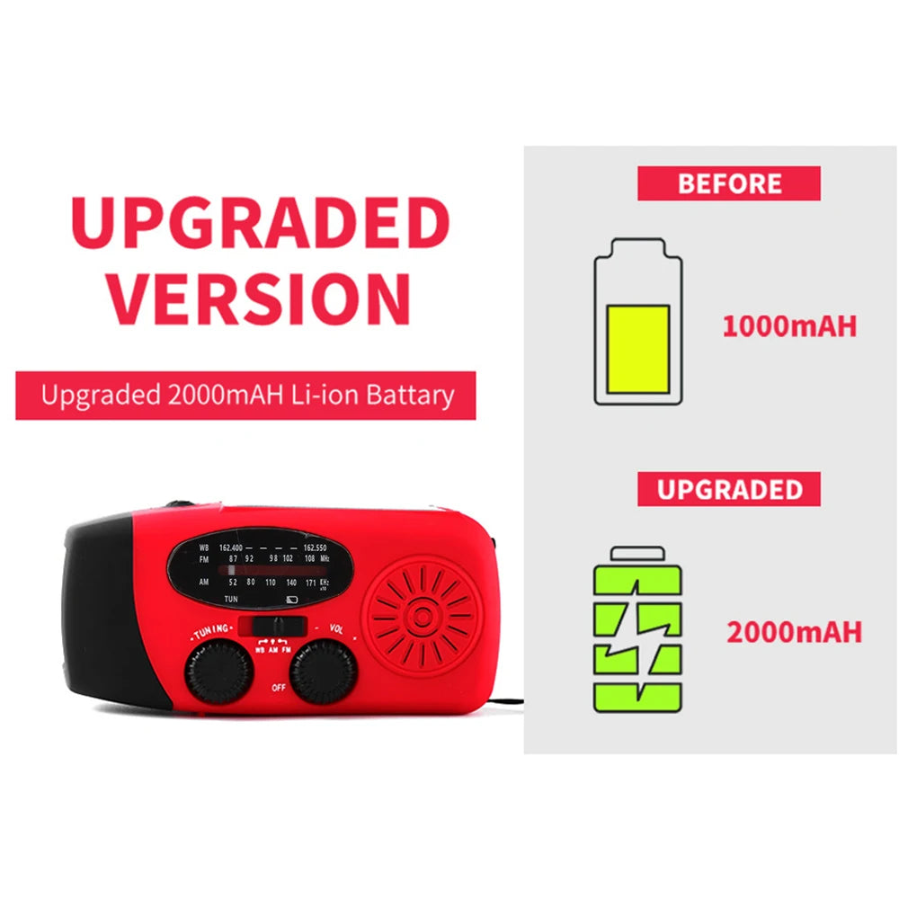 Emergency Hand Crank Radio with LED Flashlight for Emergency AM/FM NOAA Weather Radio Dynamo Radio for Camping Emergency