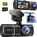 Dash Cam Front and Rear, 1080P Dash Camera for Cars, 3 Channel Car Camera Front Rear and inside with 32GB Card, Loop Recording, Night Vision, HDR, 24Hr Parking, G-Sensor