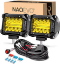 4 Inch 2Pcs LED Pod Lights Spot Flood Combo LED Fog Driving 4X4 off Road Lights Work Lights for Truck Boat ATV UTV Jeep